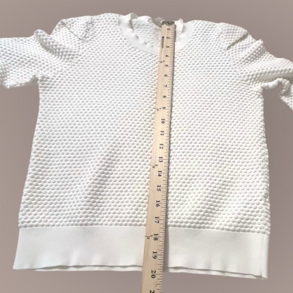COS Coastal Minimalist Summer Knit Lightweight White Textured Sweater XS/S - Picture 4 of 8